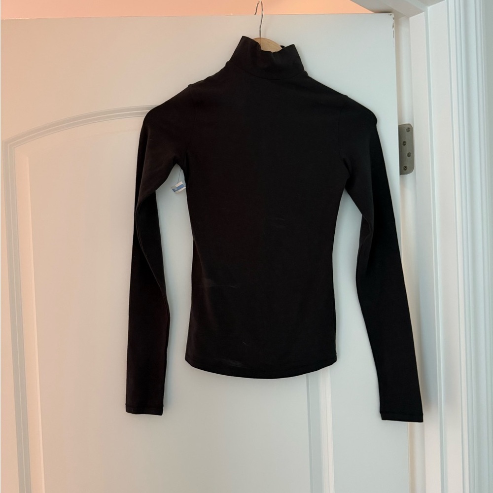 Stretch Cotton Jersey Turtleneck Top Size XS - Picture 4 of 9